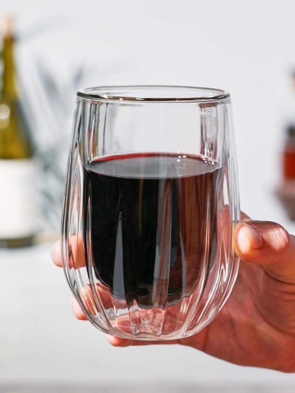Viski Double-Walled Wine Glasses - Clear (Set of 2) NEW